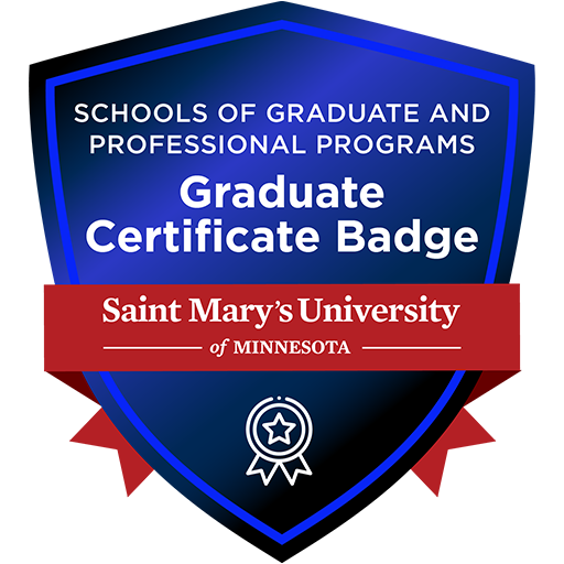 Schools of graduate and professional programs: Graduate certificate badge for Saint Mary's University of Minnesota